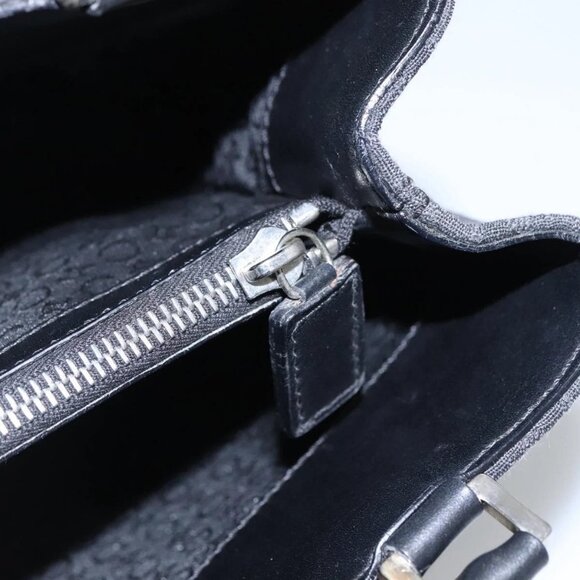 CELINE C Macadam Canvas Hand Bag Black Auth sw213 - Picture 12 of 16